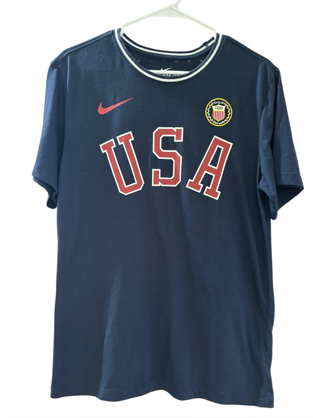 Nike Team USA Dri-Fit T-Shirt Men's Navy Blue Short Sleeve Olympics Size Small